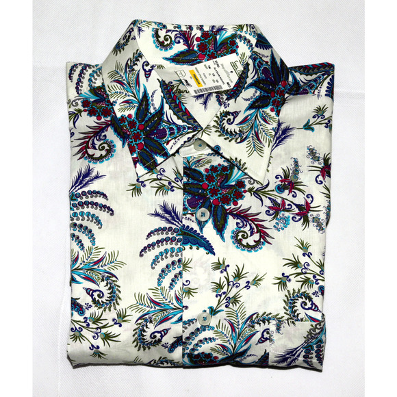 Alan Flusser Men's Long Sleeve Button Front Casual Paisley Shirt Size Medium - Picture 6 of 8